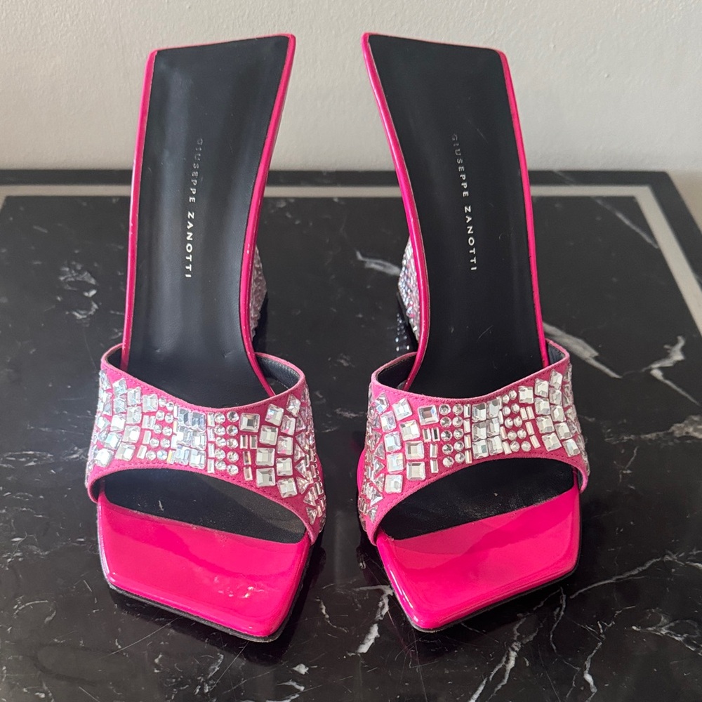 Giuseppe Zanotti Rare Pink and Silver Wedge mules 39 - Picture 2 of 6